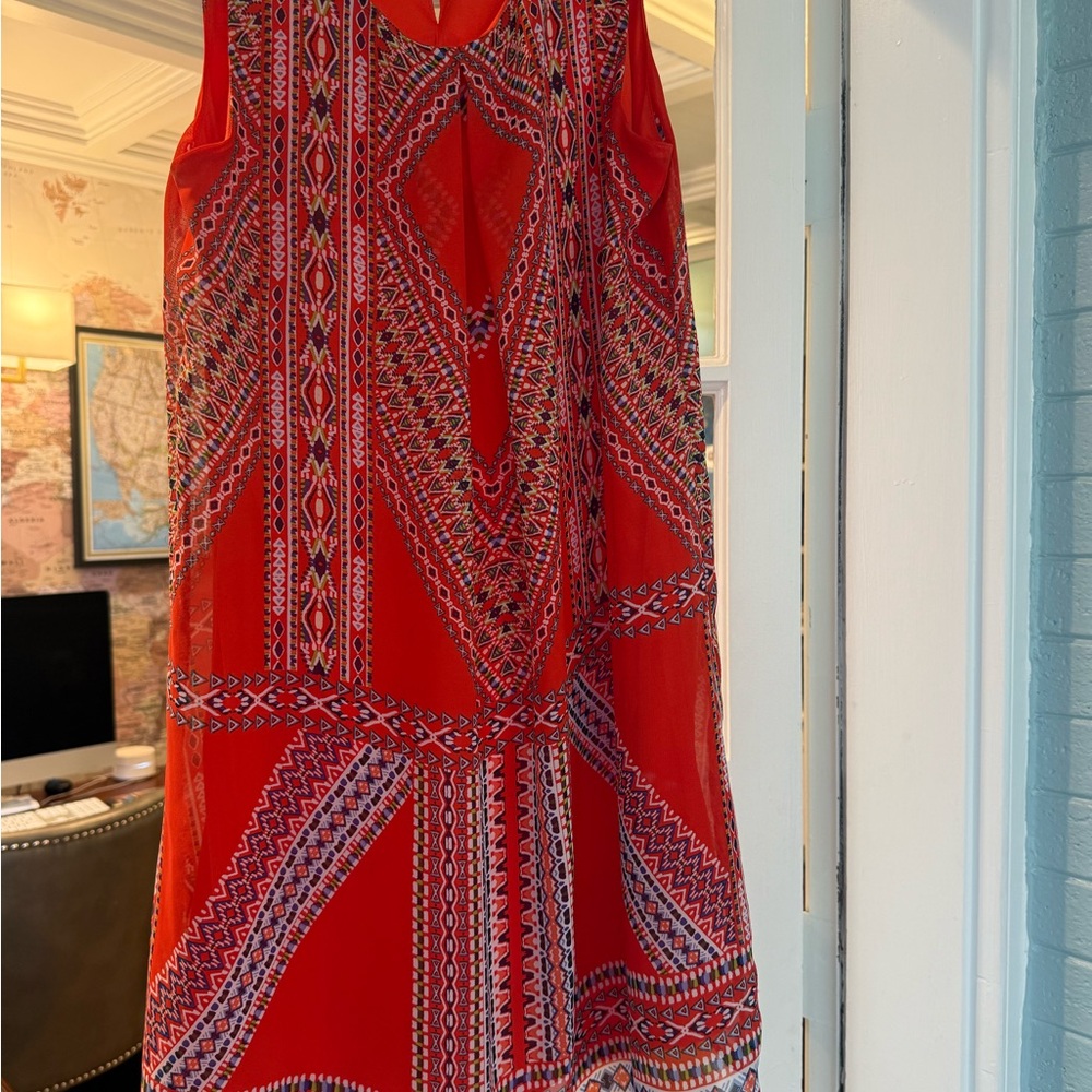 Amy's Closet Vibrant Orange Tribal Dress